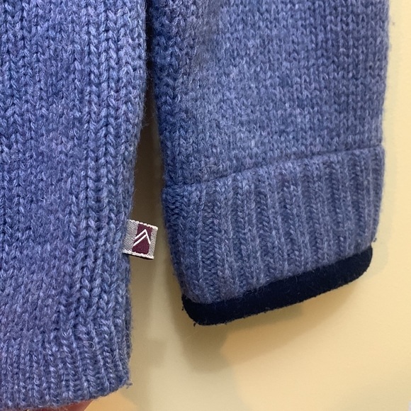 Alpine Design | Blue 1/4 Zip Mock Wool Blend Fleece Collar Pullover Sweater L - Picture 6 of 13